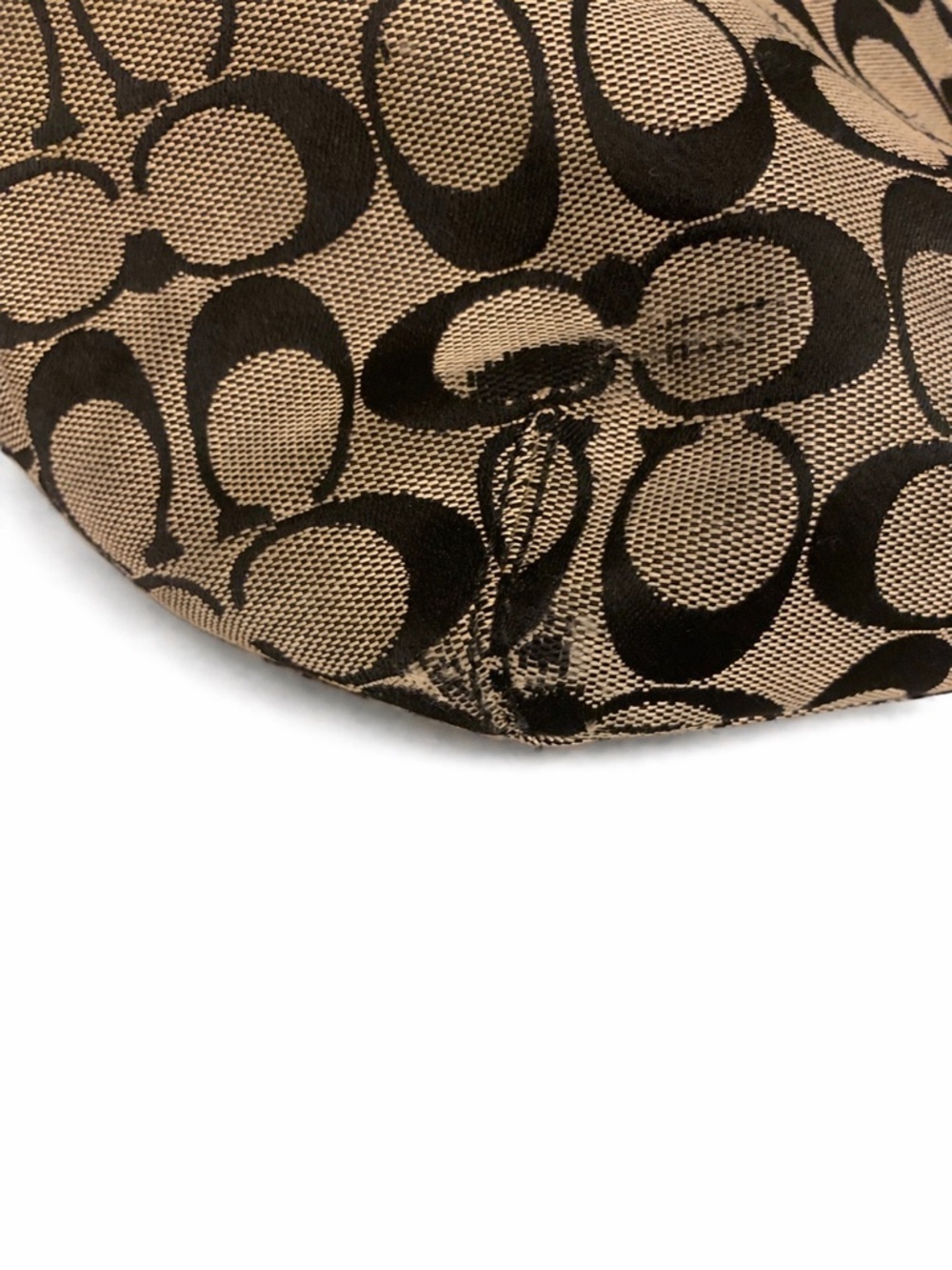 Coach Y2K Soho Pleated Signature C Canvas Leather Trim Tote Shoulder Bag - Picture 7 of 8